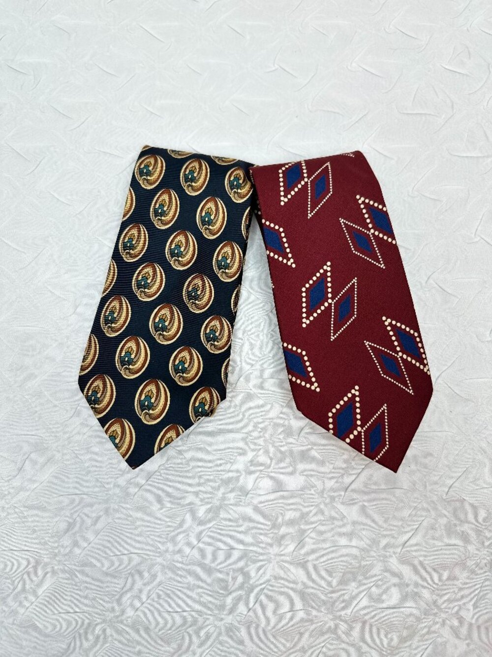 Vintage Christian Dior Monsieur Silk Ties, Lot of 2 Corporate Business Workwear